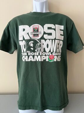 Gildan Green Michigan State 2014 100th Rose Bowl Game Champions Tee